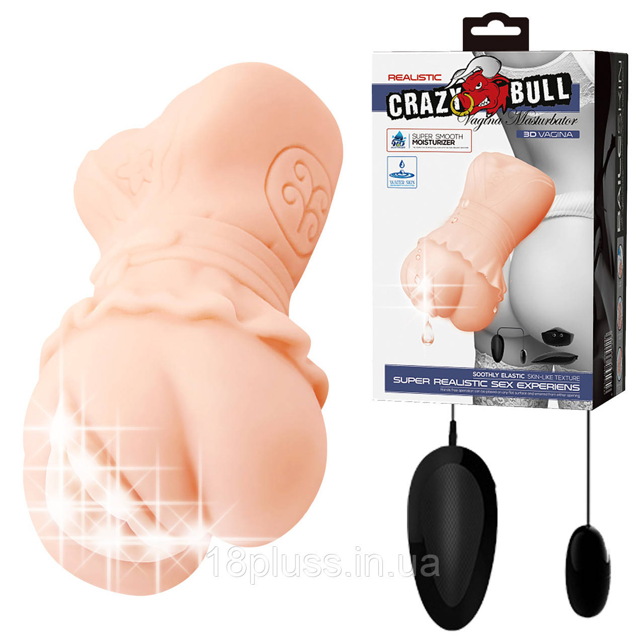 Мастурбатор у формі вагіни з мультишвидкісною вібрацією Crazy Bull Vagina Masturbator Flesh, фото 1