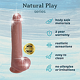 Реалістичний силіконовий фалоімітатор на присосці Erospace Natural Play Silicone Dildo D3, 24 см, фото 2