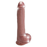 Реалістичний силіконовий фалоімітатор на присосці Erospace Natural Play Silicone Dildo D3, 24 см, фото 4