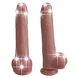 Реалістичний силіконовий фалоімітатор на присосці Erospace Natural Play Silicone Dildo D3, 24 см, фото 5