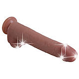 Реалістичний силіконовий фалоімітатор на присосці Erospace Natural Play Silicone Dildo D3, 24 см, фото 6