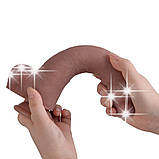 Реалістичний силіконовий фалоімітатор на присосці Erospace Natural Play Silicone Dildo D3, 24 см, фото 8