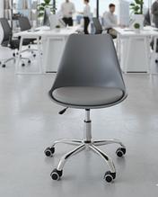 Сучасне крісло для комп'ютера, крісло для дому на колесах сіре Bonro