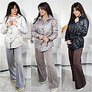 Стильна жіноча коротка куртка, куртка сорочка з поясом весна-осінь "Spring", 3 кольори, розмір з 44 до 54, фото 6