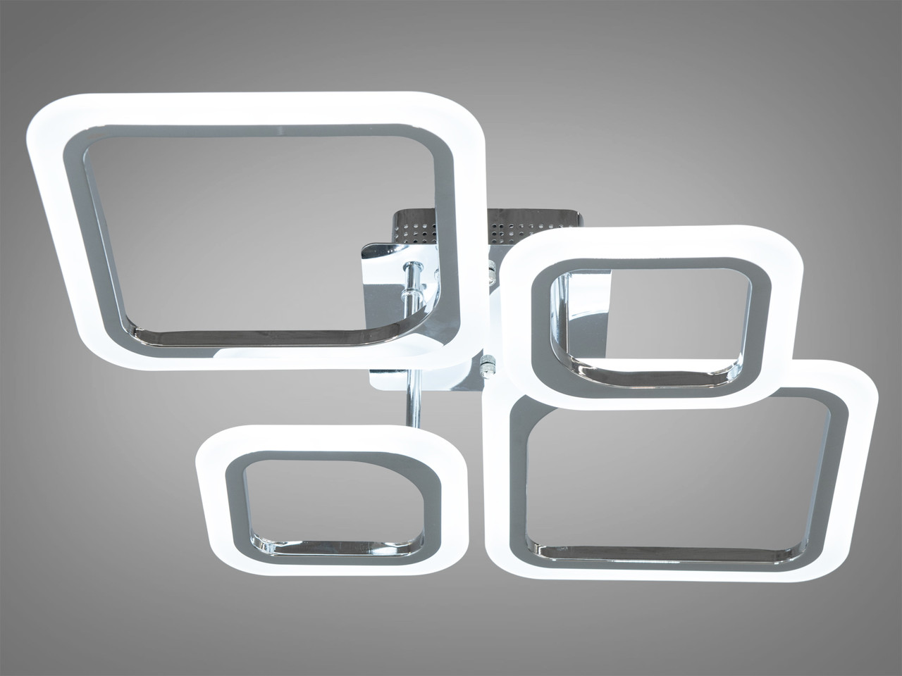 Світлодіодна люстра Серія 8060 срібна 52Вт з пультом для вітальні A8060/2+2HR