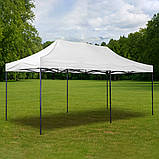 Розсувний намет 3х6 м з чорний сталевим каркасом Білий, фото 4