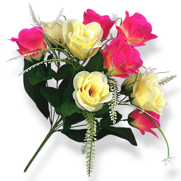 Штучні квіти букет троянди Романтика, 55см, фото 1