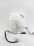 Дитяча шапка хутрова 44-50 розмір тепла голови біла (РШБ10), фото 2