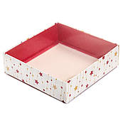 Упаковка для пряників з прозорою кришкою 120*120*35 мм Зірочки