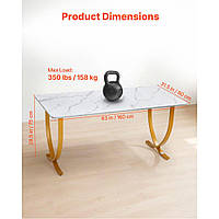 Комп'ютерний офісний стіл VEVOR (стільниця 160 x 80 см), сучасний робочий стіл з металевим каркасом та вантажопідйомністю 158 кг