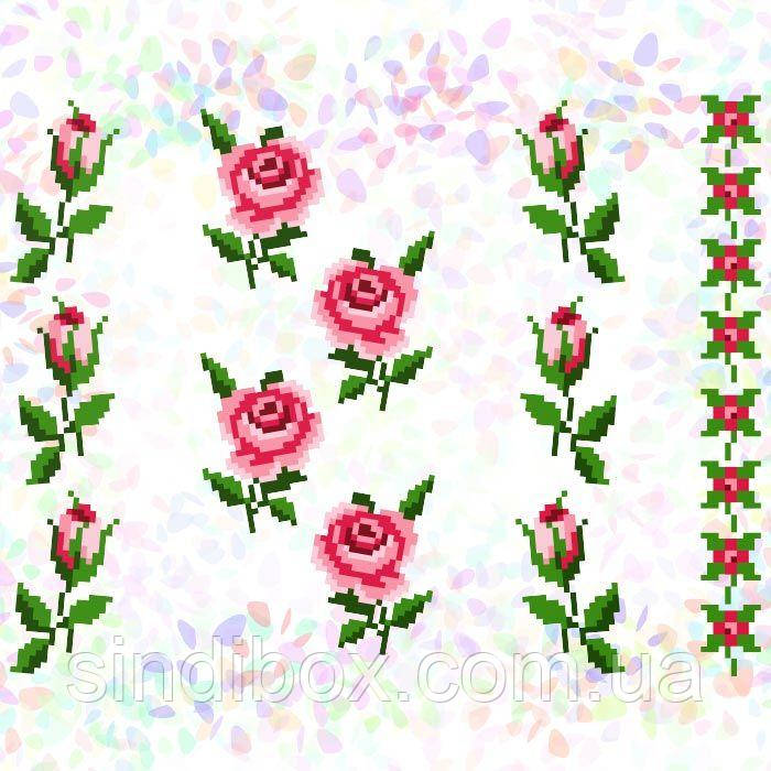 K-215 Маленькі троянди (20х30 см). Confetti. Водорозчинний флізелін із малюнком, фото 1