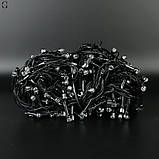 Гірлянда Нитка Кристал рубін 8мм LED 500 ламп Чорний дріт Теплий білий, фото 6