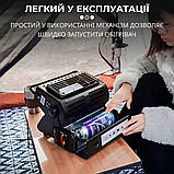 Газовий обігрівач 1,3 кВт з керамічним нагрівачем та п'єзопідпалом, портативний, для кемпінгу та туризму, фото 10
