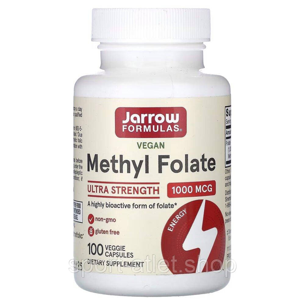Вітаміни та мінерали Jarrow Formulas Methyl Folate 1000 mcg, 100 вегакапсул, фото 1