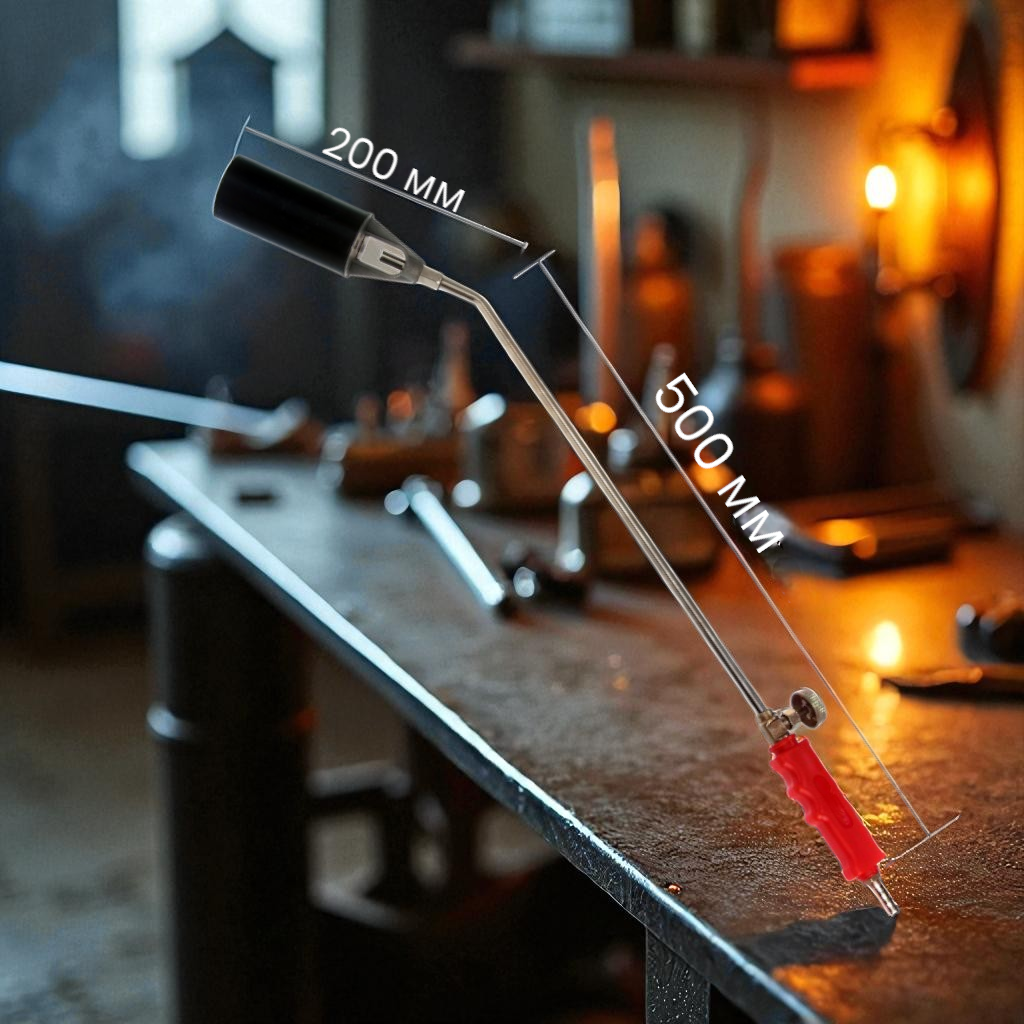 Пальник газовий пропановий 50 см з латунним соплом Ø5 мм, для покрівельних робіт, сушіння та обігріву, фото 1