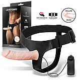 Страпон, пристібний фалоімітатор Bemax з вібрацією, знімний дилдо 15,5 см, фото 2