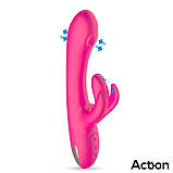 Вібратор для жінок, подвійний вібратор Antony Double Happing з трьома моторами та USB зарядкою, фото 2