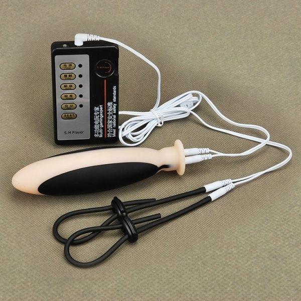 Електростимулятор для пеніса, електро секс-кільця електро секс великий силіконовий корок 15 см діаметр 4 см, фото 1