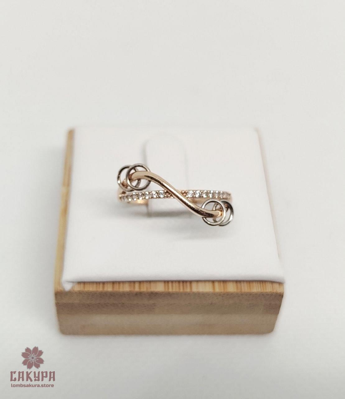 Золота Каблучка зі вставкою цирконій, фото 1