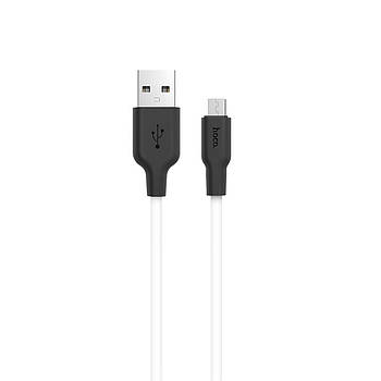 Кабель Hoco X21 Silicone Micro charging cable Black & White