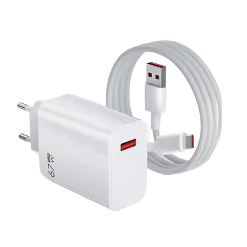 Швидка USB зарядка GaN 5V-3A, 9V-2A, 12V-1.5A, макс. потужність 18 Ватт + USB кабель 1метр Nectronix TRG-160, фото 1