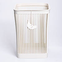 Кошик для сміття пластиковий в офіс для паперу 22×22×30 (см) кошик під сміття 8 (л) відро для сміття Бежевий HP-45-9BE