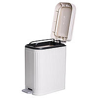 Відро для сміття з педаллю 5л відро для сміття з кришкою і педаллю Білий HP-45-12BE