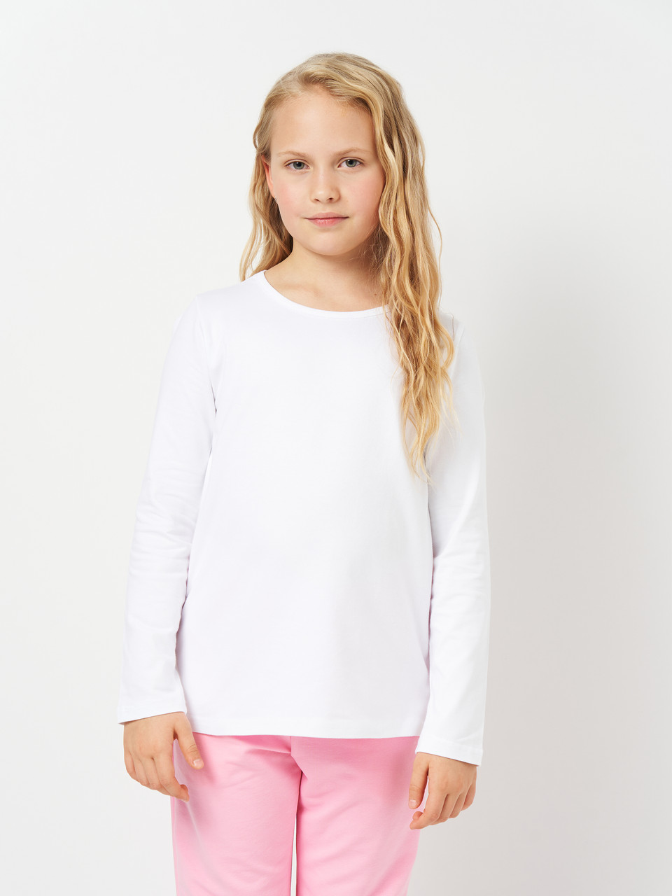 Лонгслів дитячий Мальта білий базовий 128 см. білий, фото 1