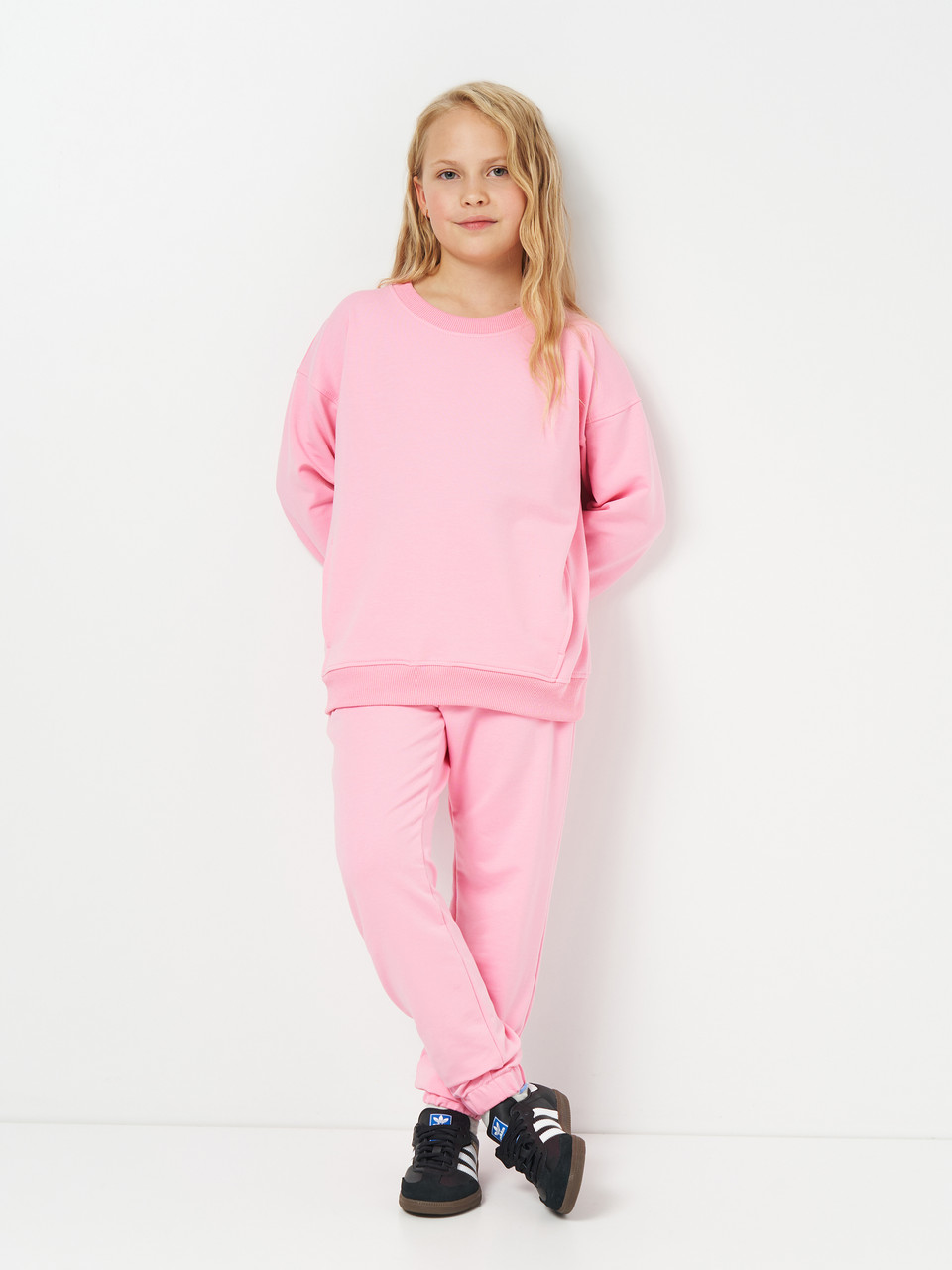Костюм для дівчат (світшот + штани) демісезон, рожевий 140 см. Рожевий, фото 1