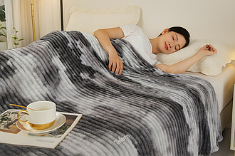 Плед флісовий полуторний "Хвиля" 160х210 см Сірий