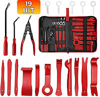 Набір інструментів для зняття обшивки та розбирання салону EL-198504 19 штук для авто та мото роботи без пошкоджень