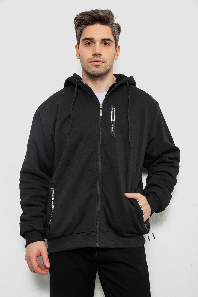 Кофта чоловіча на блискавці, колір чорний, 244R2652, фото 1
