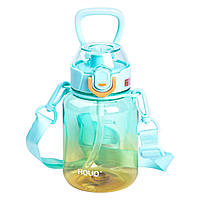 Пляшка для води багаторазова 700 мл пляшечка з трубочкою для спорту та школи 16.5 см HP-14-32TU