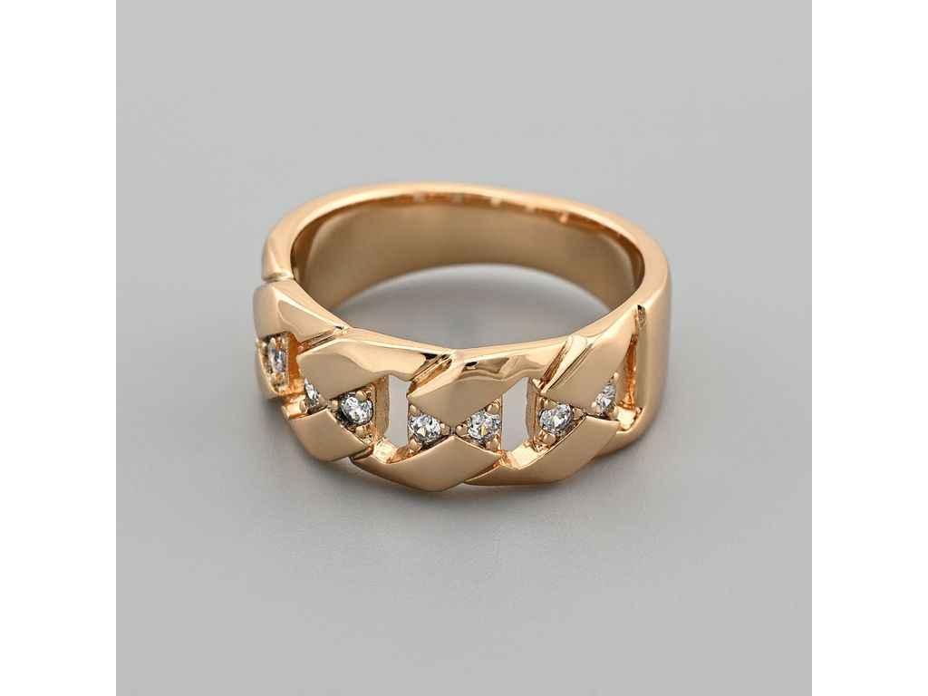 Каблучка Аміна 43311 8мм білі фіаніти позолота 18К р.17 ТМ XUPING, фото 1