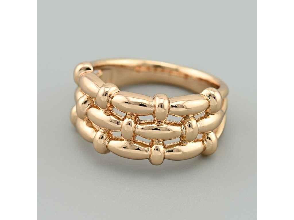 Каблучка Переплетення 46058 10мм позолота 18К р.18 ТМ XUPING, фото 1