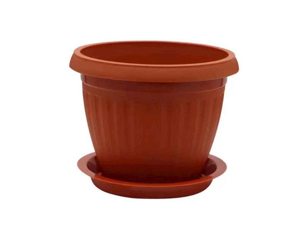 Горщик для квітів 4,2л Бутони 220мм теракот ТМ ЕТАЛОН-С, фото 1