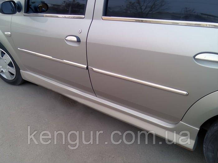Бокові пороги (під фарбування) для Renault Logan I 2008-2013 рр, фото 1