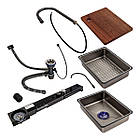 Кухонна мийка 75*46D PVD сіра Platinum Handmade "ВОРОСПАД", фото 6