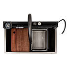 Кухонна мийка 75*46D PVD сіра Platinum Handmade "ВОРОСПАД", фото 5