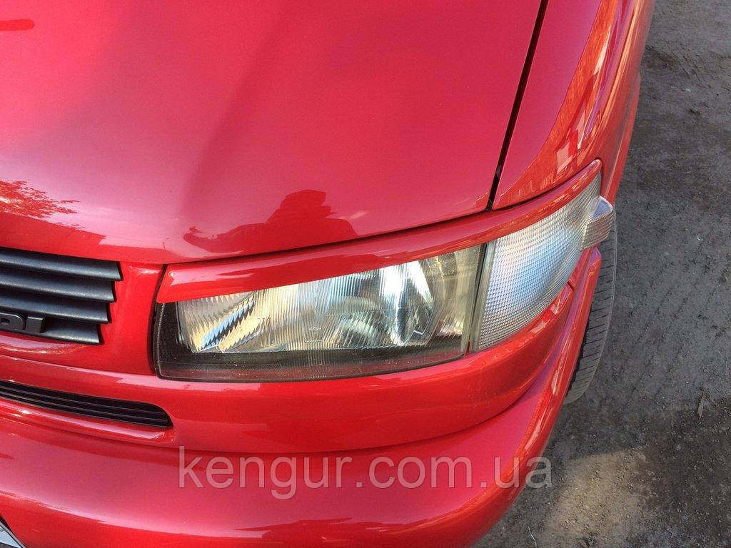 Вії Косою капот (2 шт) Чорний глянець для Volkswagen T4 Caravelle/Multivan 1990-2003 рр, фото 1