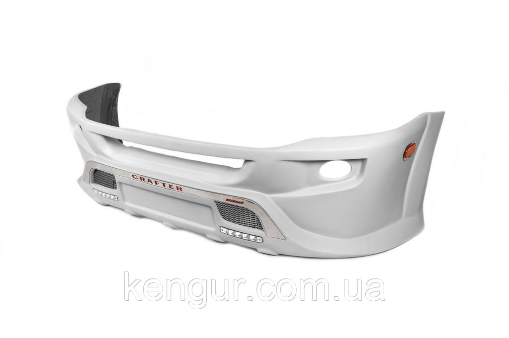 Накладка на передній бампер 2012-2025 (Sport-3, під фарбування) для Volkswagen Crafter рр, фото 1