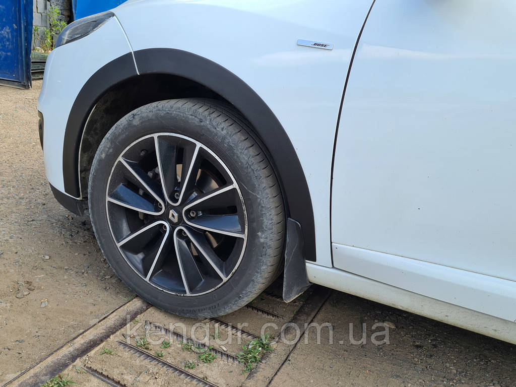 Накладки на арки (8 шт, чорні) SW, ABS - пластик для Renault Megane III 2009-2016 рр, фото 1