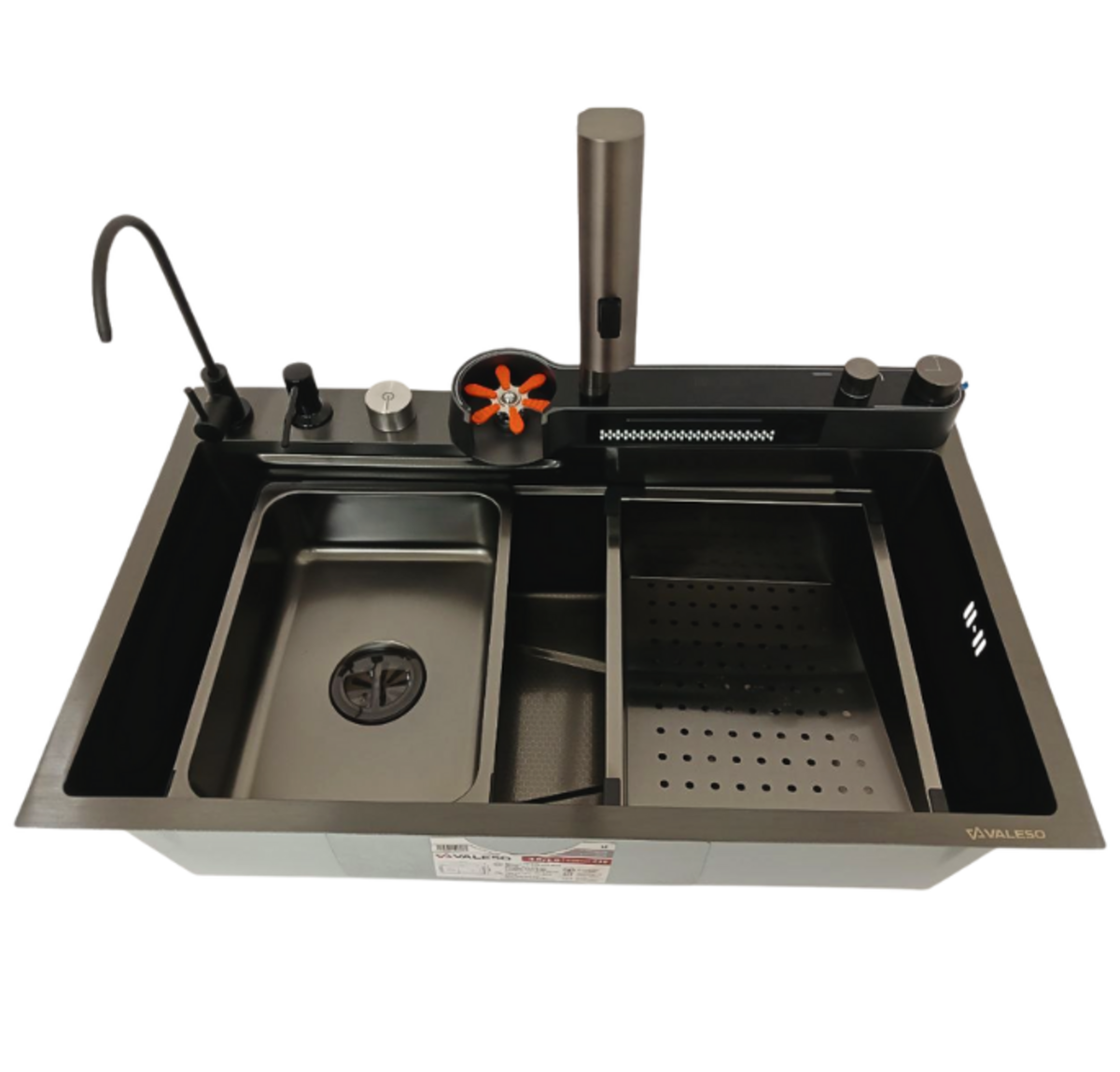 75*45DF Мийка PVD чорна Valeso Handmade "Водоспад" (ДЕКОР), фото 1