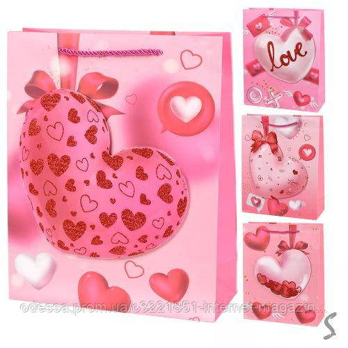 Пакет подарунковий паперовий L "Love You 3D" 30*41.5*12см [Склад зберігання: Одеса №3]