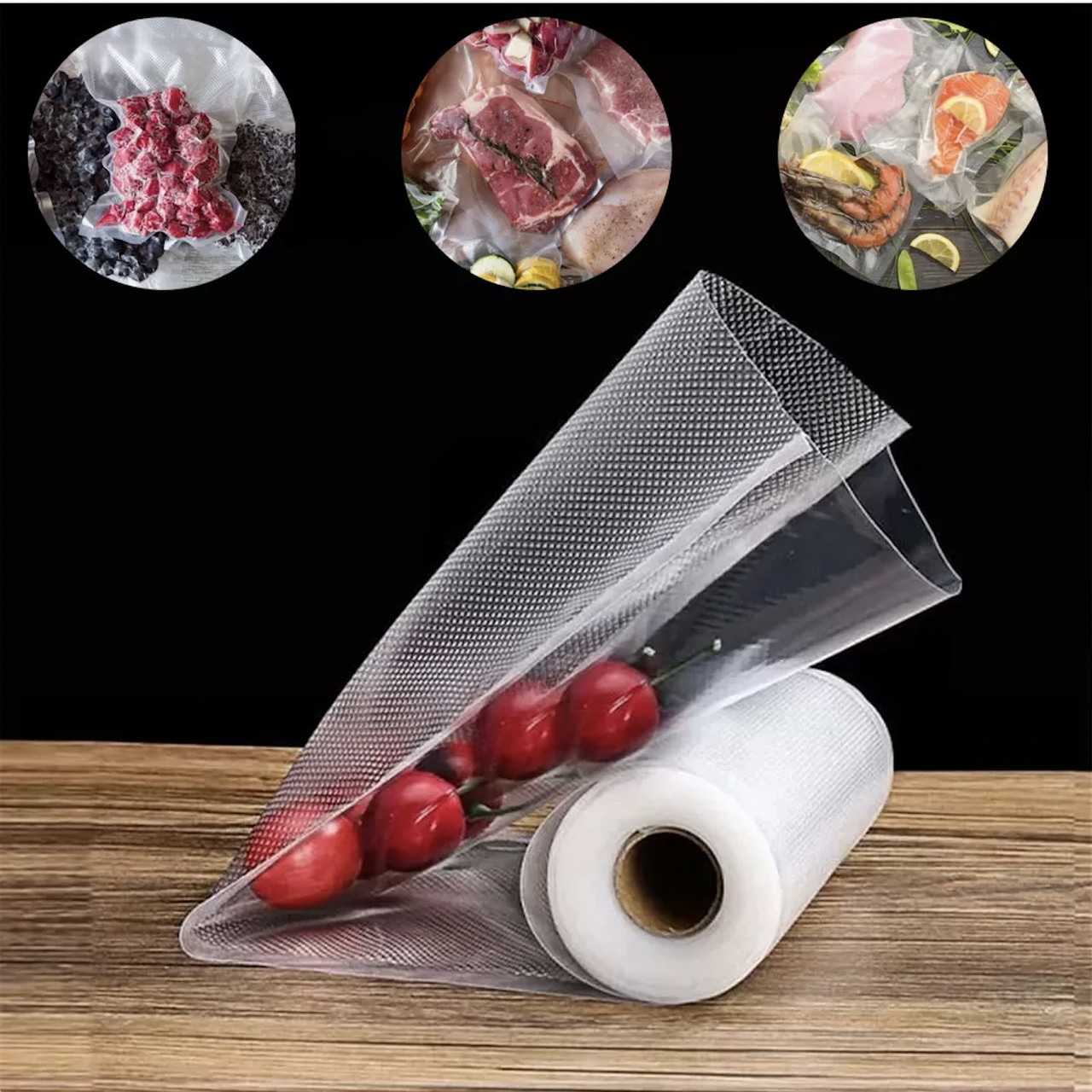 Рулон пакетів для вакууматора 28x300 см, PAPE, багаторазові, мийні