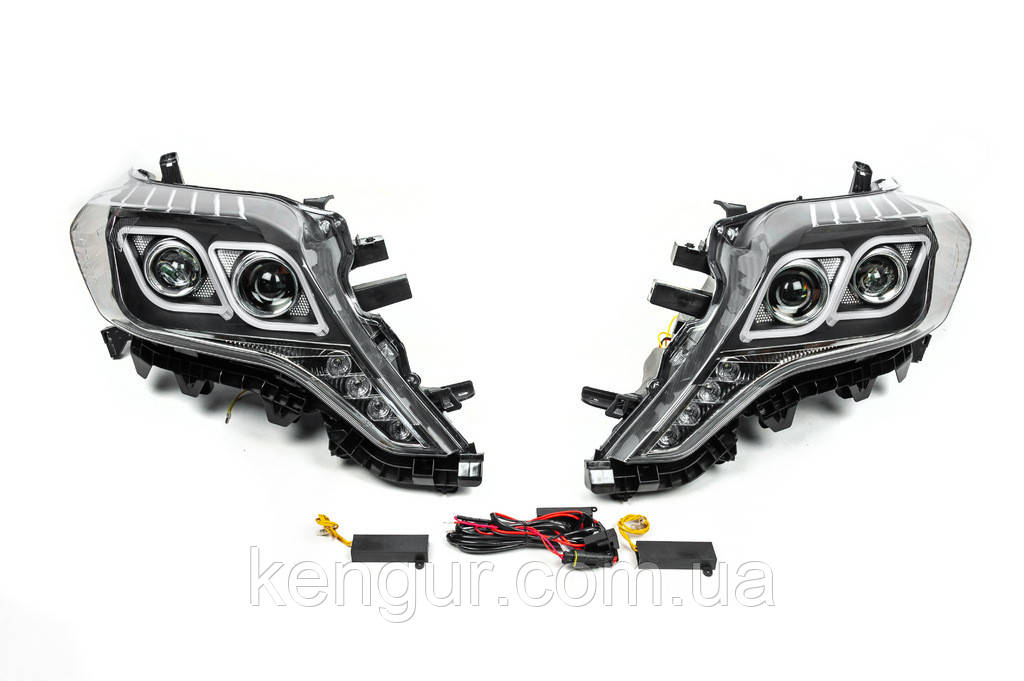 Передня оптика FullLED (2013-2017, 2 шт) для Toyota Land Cruiser Prado 150 рр, фото 1