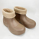 Вовняні валянки жіночі 38р, Жіночі галоші теплі, Жіночі дутики на затяжці бурки на липучках RJ-88, фото 3