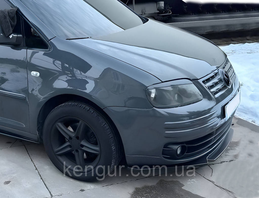 Передня лип накладка Niken Black (ABS) для Volkswagen Caddy 2010-2015 рр, фото 1