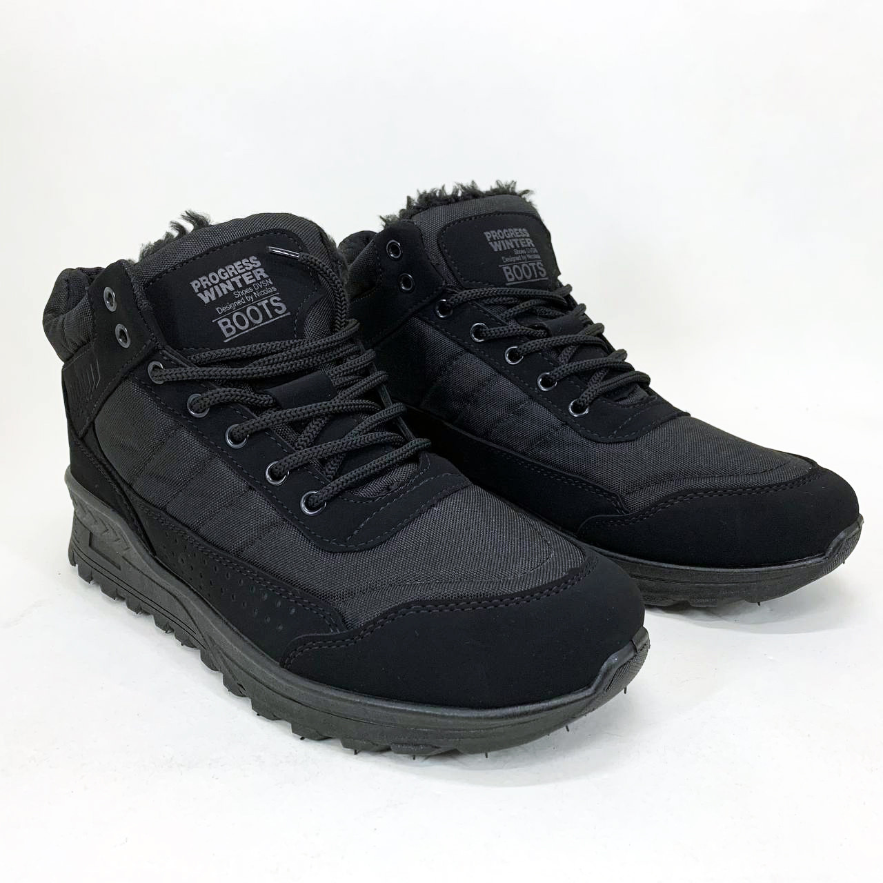 Осіннє утеплене взуття, Теплі зимові кросівки чоловічі хутро, Кросівки для прогулянок взимку EM-61, фото 1