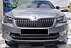 Передня Lip накладка DPT V-1 (2015-2020, чорний глянець) для Skoda Superb рр, фото 3